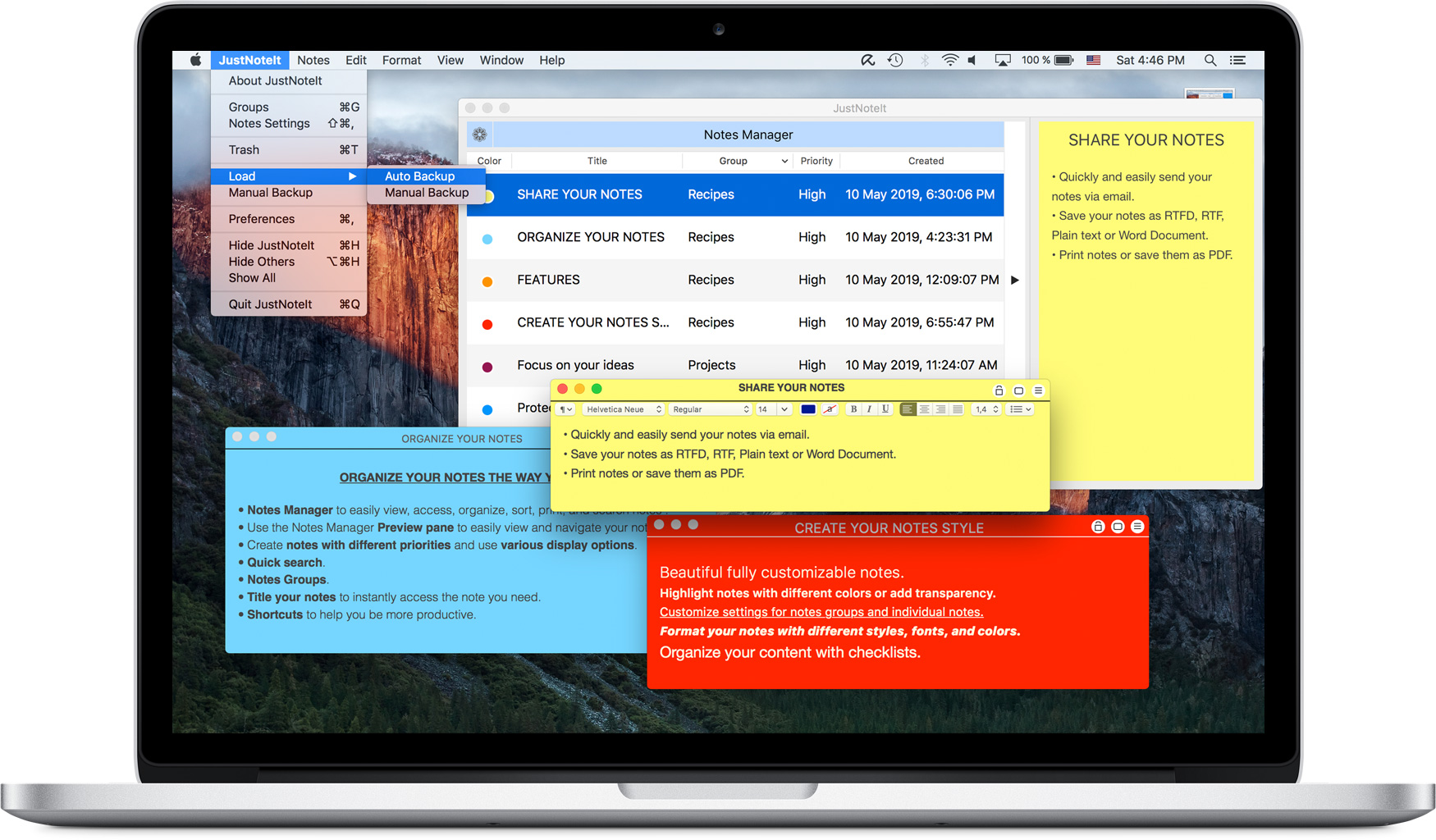 JustNoteIt - Haftnotizen App für Mac und Windows