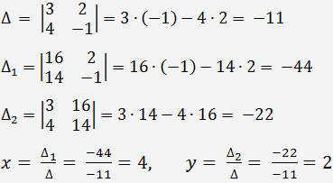 Lösung linearer Gleichungen unter Verwendung Cramer-Regel